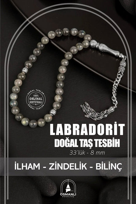Labradorit Doğal Taş Tesbih 33lük - 8mm