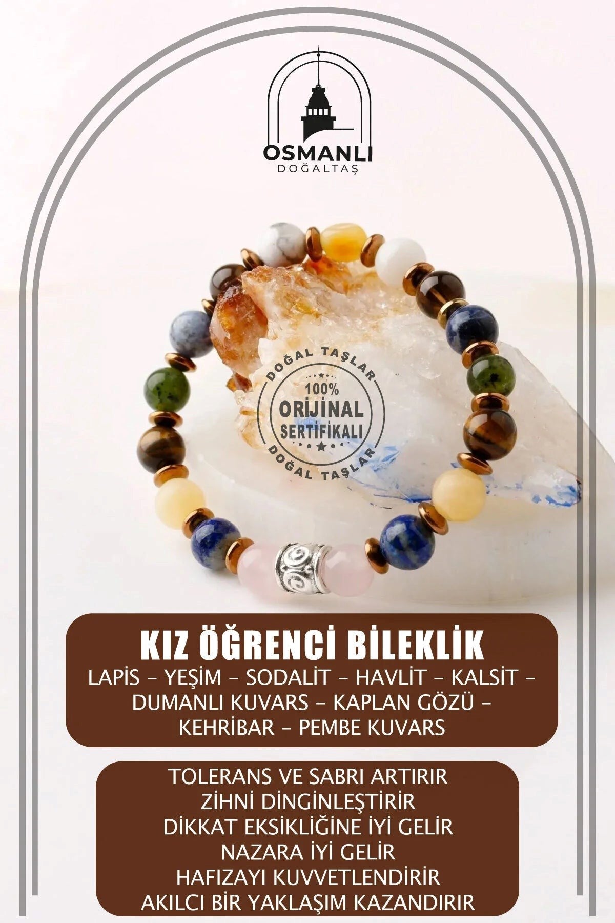 Kız Öğrenci Doğal Taş Bileklik