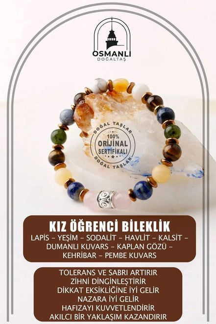 Kız Öğrenci Doğal Taş Bileklik
