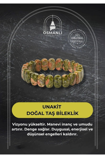 Unakit Doğal Taş Geniş Kesim Bileklik