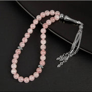 Pembe Kuvars (Gül Kuvars) Doğal Taş Tesbih 33lük - 8mm
