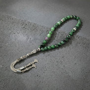 Anyolit (Ruby in Zoisite) Doğal Taş Tesbih – 33’lük – 6 mm