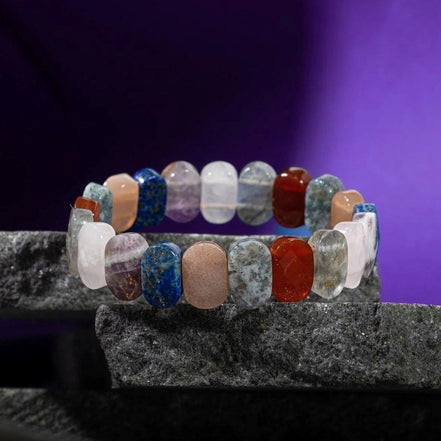 Terazi Burcu Bileklik Ametist, Dumanlı Kuvars, Güneş Taşı, Kırmızı Akik, Labradorit, Lapis Lazuli, Pembe Kuvars