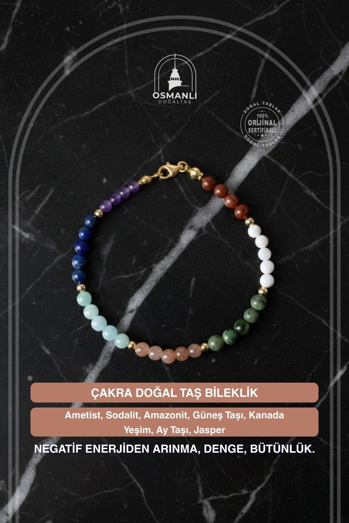 Çakra Doğal Taş Bileklik 4mm
