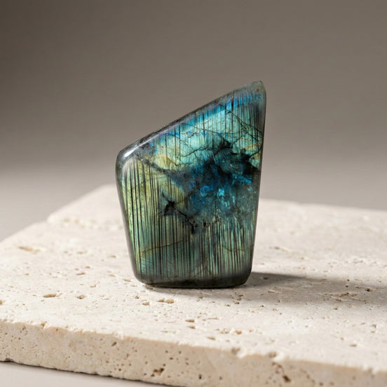 Labradorit Doğal Taş Parça – 331,4 gr | 6 × 8,7 cm