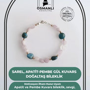 Sarel, Apatit-Pembe Gül Kuvars Doğaltaş Bileklik