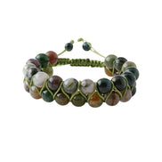 Hint Akiği 8mm Çift Sıra Makrome Doğal Taş Bileklik