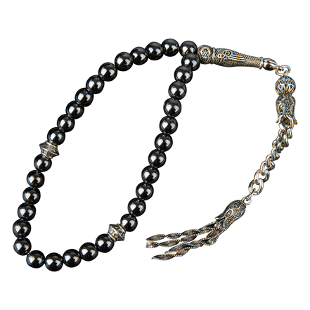 Hematit Doğal Taş Tesbih 33lük - 6mm