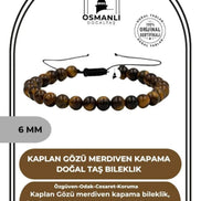 Kaplan Gözü 6mm Merdiven Kapama Doğal Taş Bileklik