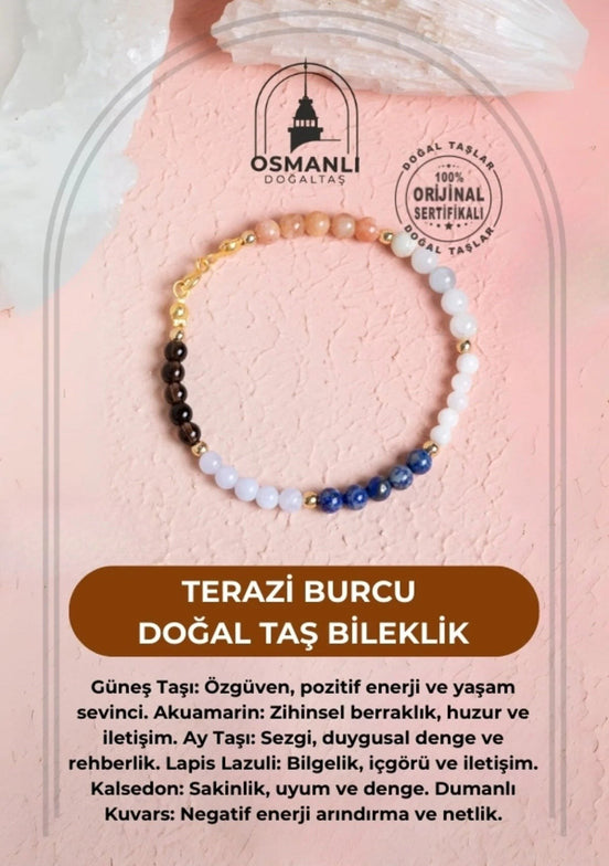 Terazi Burcu Doğal Taş Bileklik
