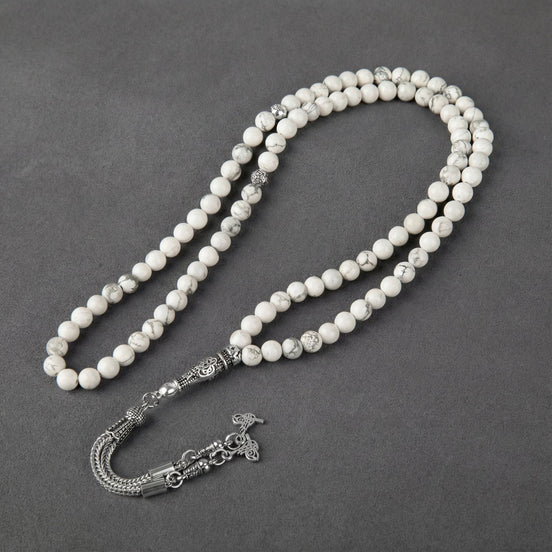 Havlit (Howlite) Doğal Taş Tesbih – 99’luk – 6 mm