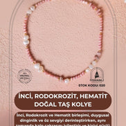 İnci, Rodokrozit, Hematit Doğal Taş Kolye (SK:020)