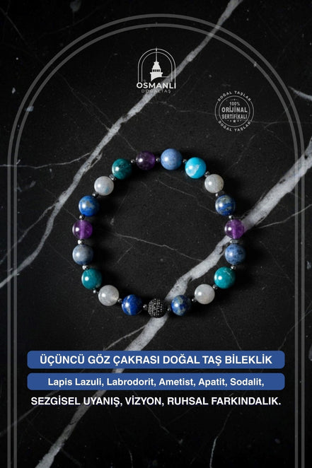 Üçüncü Göz Çakrası Doğal Taş Bileklik