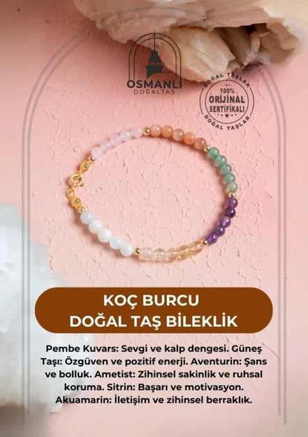 Koç Burcu Doğal Taş Bileklik