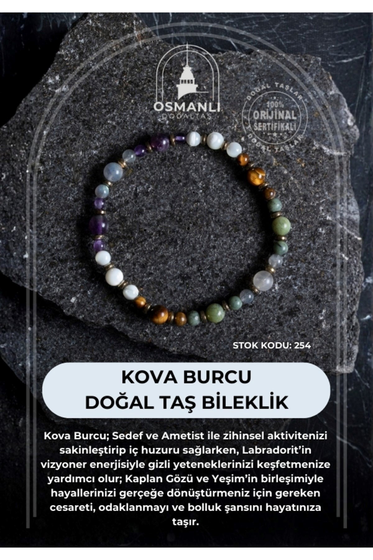 Kova Burcu Doğal Taş Bileklik (SK:254)