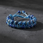 Lapis Lazuli 8mm Çift Sıra Makrome Doğal Taş Bileklik