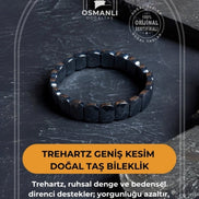 Sertifikalı Trehartz Geniş Kesim Doğal Taş Bileklik