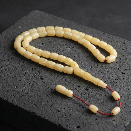 Sertifikalı Kaya Damla Kehribar Kapsül Kesim 14 mm Tesbih – Özel Kutulu – 11 gr