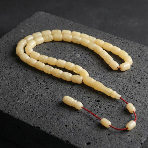 Sertifikalı Kaya Damla Kehribar Kapsül Kesim 14 mm Tesbih – Özel Kutulu – 11 gr