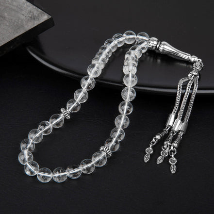 Kristal Kuvars Doğal Taş Tesbih – 33’lük / 8 mm