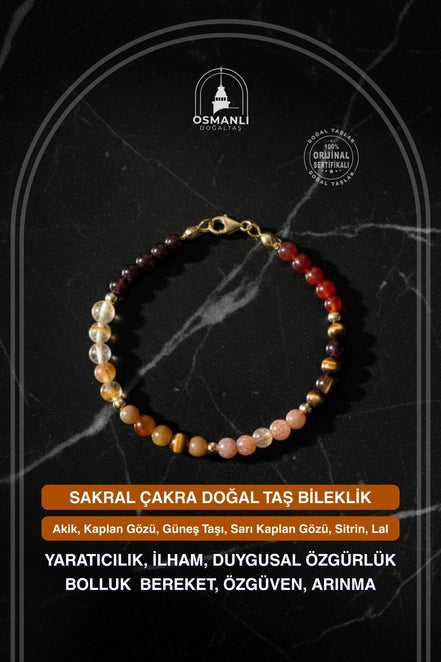 Sakral Çakra Doğal Taş Bileklik