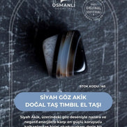Siyah Göz Akik Doğal Taş Tımbıl El Taşı (SK:145)
