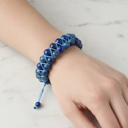 Lapis Lazuli 8 mm Çift Sıra Makrome Doğal Taş Bileklik