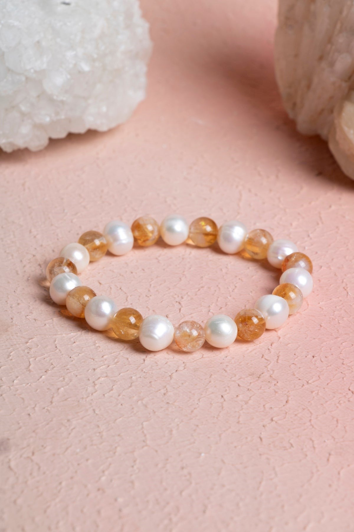 Sitrin, İnci Doğal Taş Bileklik (SK:377)
