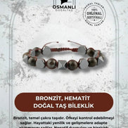 Bronzit-Hematit Doğal Taş Bileklik