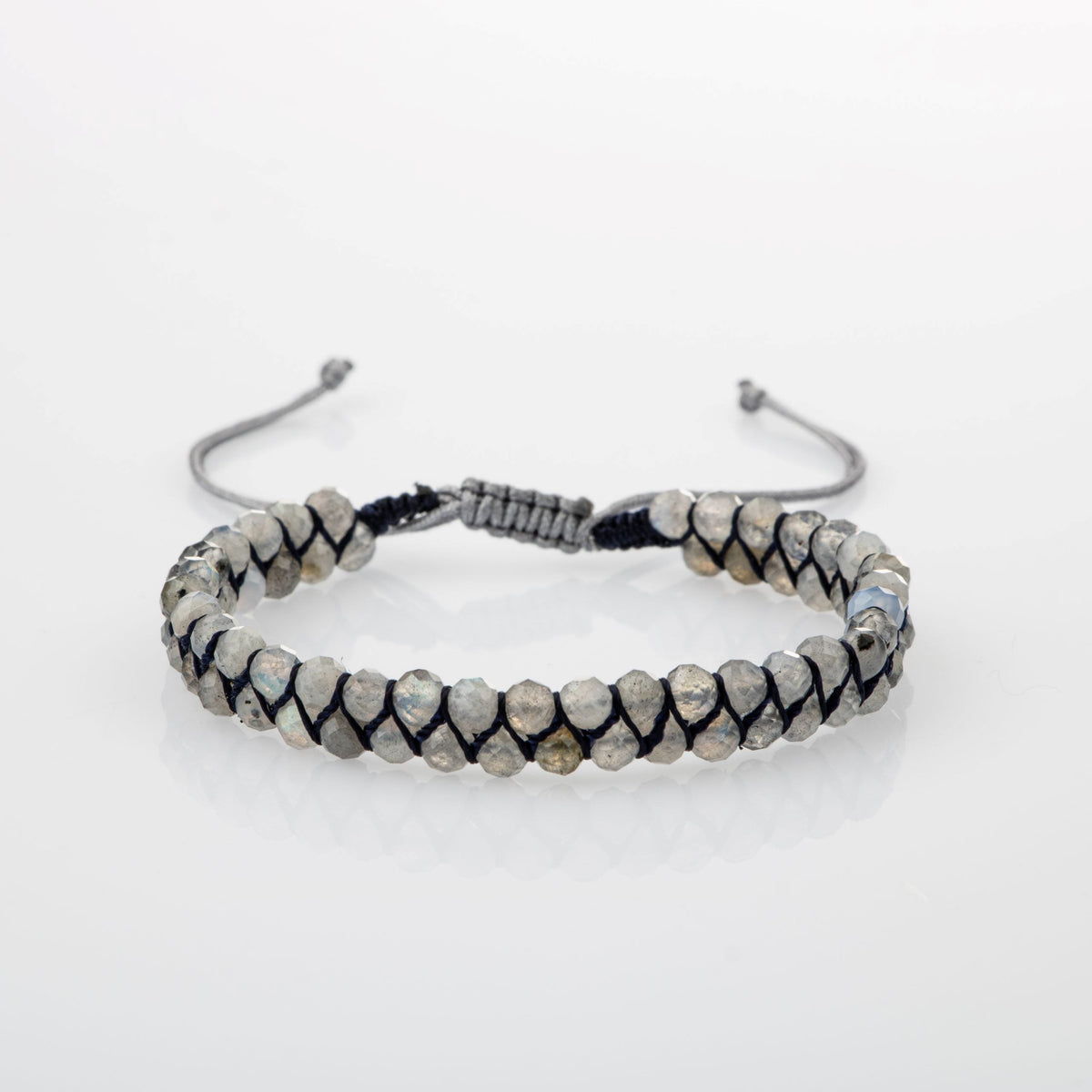 Labradorit 3-4 mm Çift Sıra Doğal Taş Bileklik – Unisex El İşçiliği