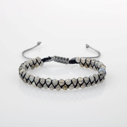 Labradorit 3-4 mm Çift Sıra Doğal Taş Bileklik – Unisex El İşçiliği
