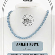 Anjelit 6 mm Dizi Doğal Taş Kolye