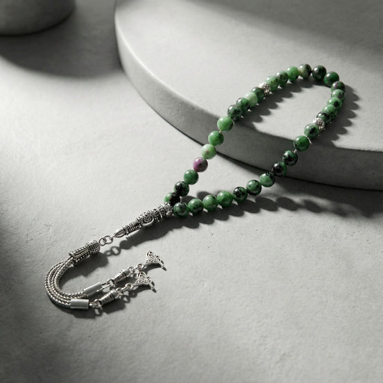 Anyolit (Ruby Zoisite) Doğal Taş Tesbih – 33’lük / 6 mm