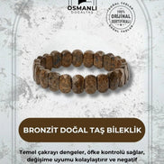 Bronzit Doğal Taş Geniş Kesim Bileklik