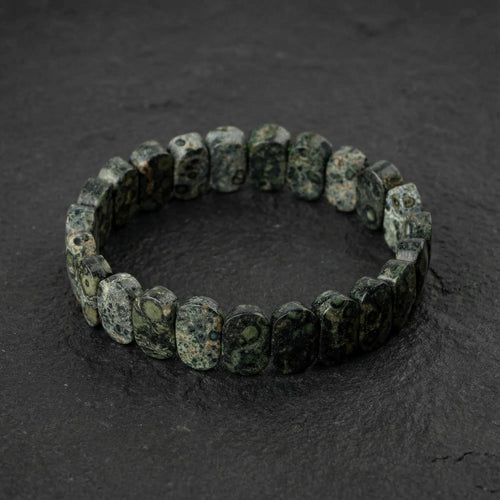 Yeşil Jasper Doğal Taş Geniş Kesim Bileklik (Rolex Stil)