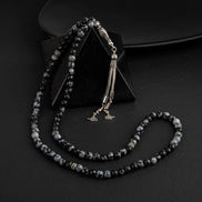 Karlı Obsidyen Doğal Taş Tesbih 99luk - 6mm