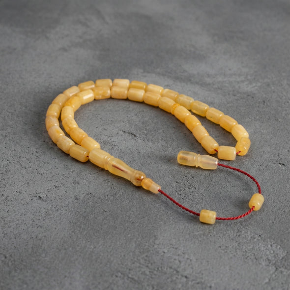 Sertifikalı Kaya Damla Kehribar Kapsül Kesim 15 mm Tesbih – Özel Kutulu – 16 gr