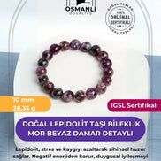 Orijinal Premium Lepidolit Doğal Taş Bileklik