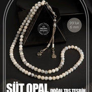 Süt Opal Doğal Taş Tesbih 99luk - 6mm