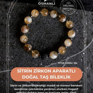 Sitrin Zirkon Aparatlı Doğal Taş Bileklik (SK:164)