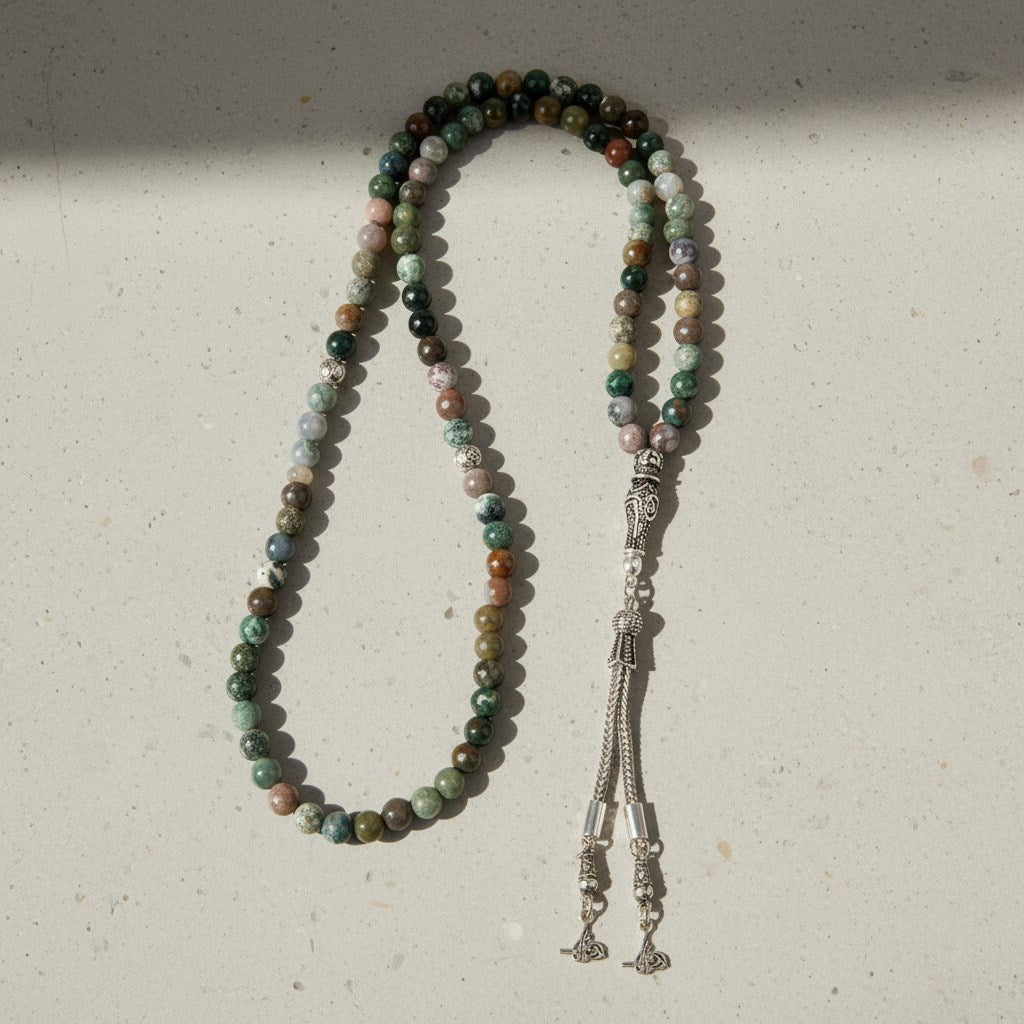 Hint Akiği Doğal Taş Tesbih – 99’luk / 6 mm
