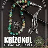 Krizokol Doğal Taş Tesbih 33lük - 8mm