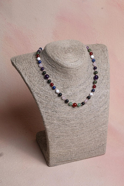 Sertifikalı Kırmızı Akik, Yeşil Aventurin, Lapis, Pembe Kuvars, Ametist, Havlit, Yeşim, Shungite Kız Öğrenci Kolye