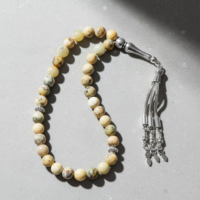 Opal Sarı Doğal Taş Tesbih – 33’lük / 8 mm