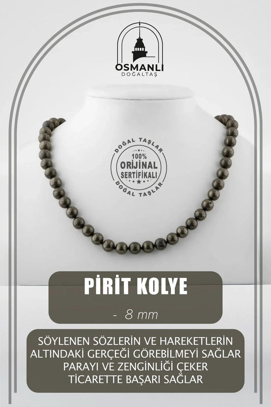 Pirit 8 mm Düğümlü Doğal Taş Kolye