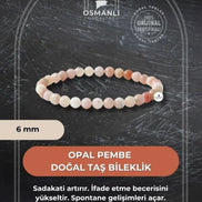 Opal Pembe 6mm Doğal Taş Bileklik