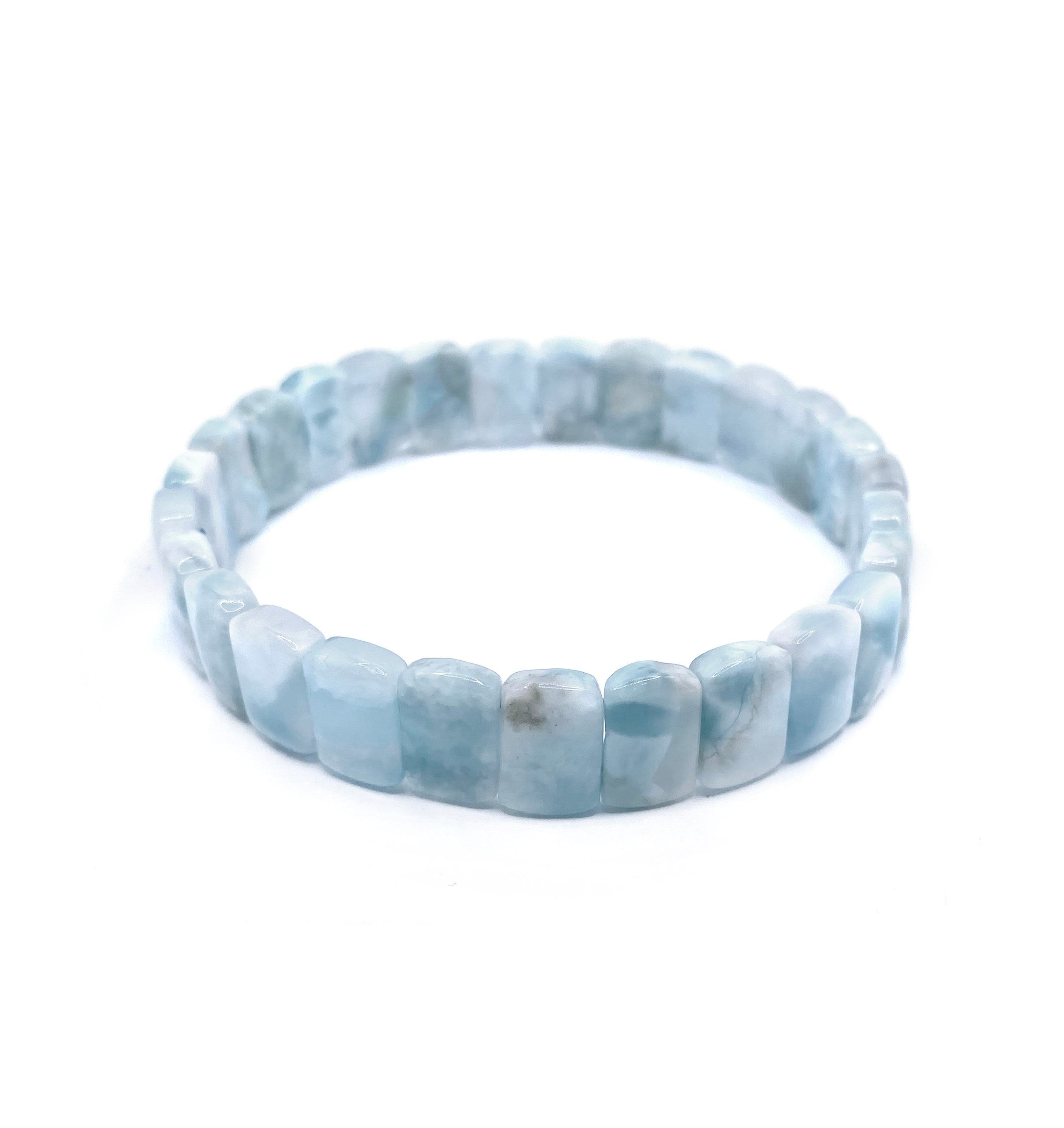 Larimar Doğal Taş Geniş Kesim Bileklik – 1. Kalite Özel Tasarım