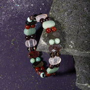 Başak Burcu Doğal Taş Bileklik – Amazonit, Granat Lal, Dumanlı Kuvars, Obsidyen, Jasper, Akik, Pembe Kuvars & Aventurin