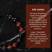 Kök Çakra Doğal Taş Makrome Bileklik / 8MM