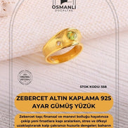 Zebercet Altın Kaplama 925 Ayar Gümüş Yüzük (SK:558)